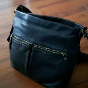 A brand new (bought this week for me as a gift!) Black leather Fat Face bag.